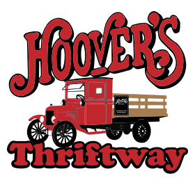 A theme logo of Hoovers Thriftways